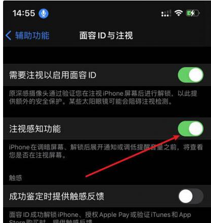 许昌苹果14维修网点分享iPhone14注视感知功能有什么用 